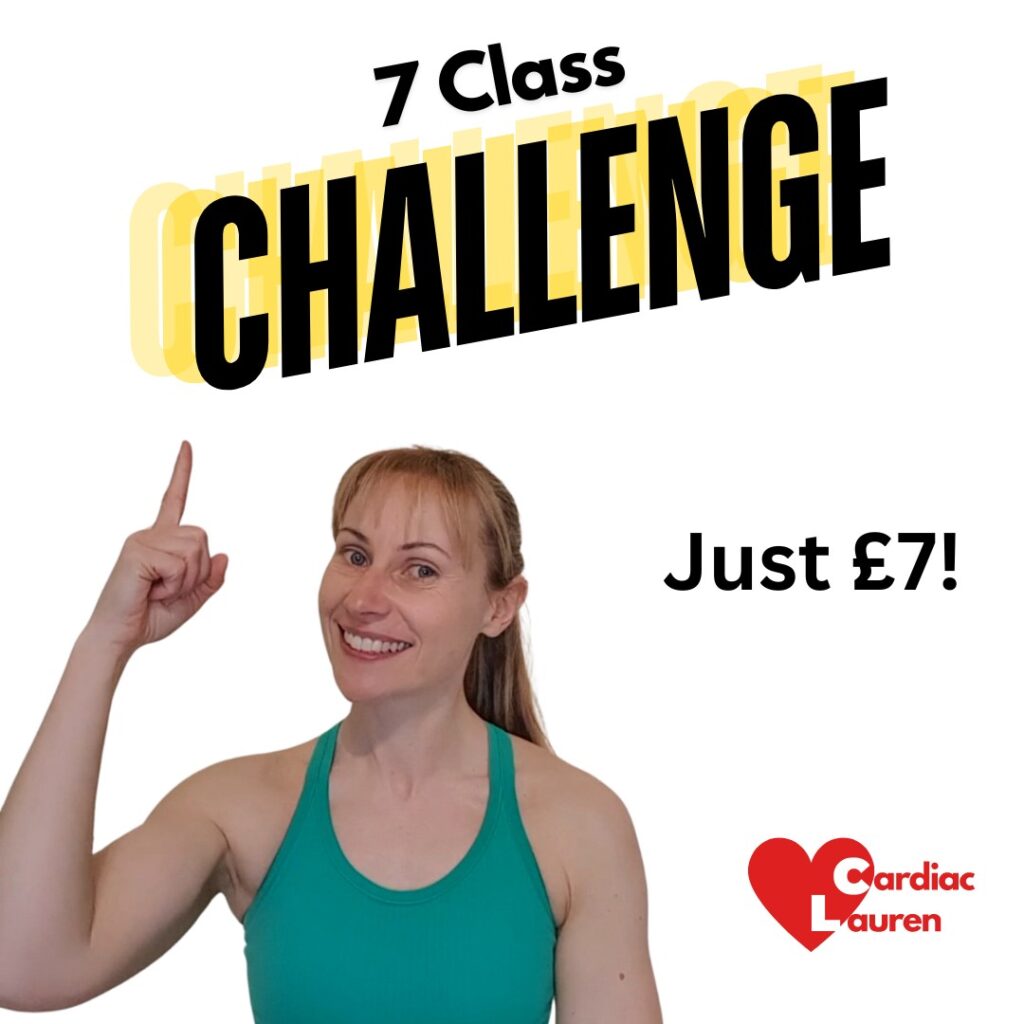 Cardiac lauren - 7 class challenge - £7 14 days cardiac rehabilitation