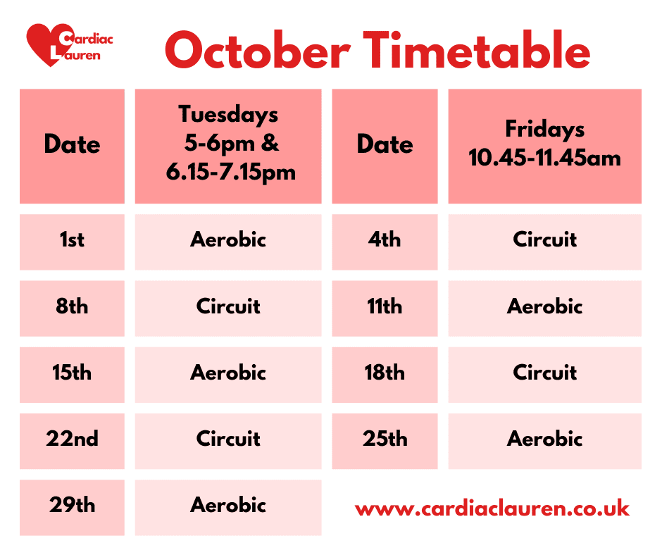 October 2024 - purley, surrey face-to-face class timetable